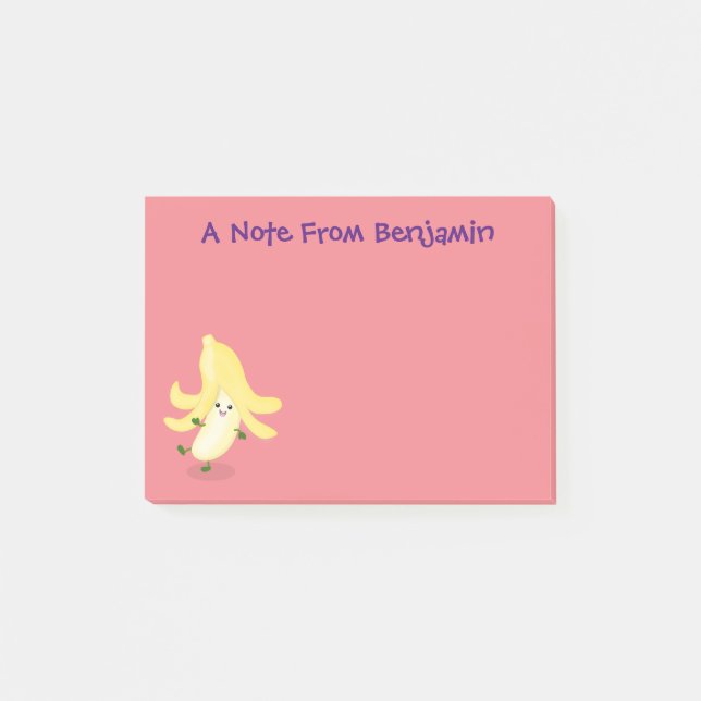 Post-it® Illustration de la banane de Cute kawaii (Devant)