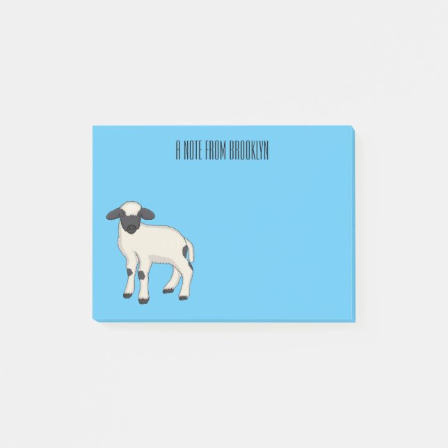 Post-it® Illustration de la caricature de mouton Valais Bla (Devant)