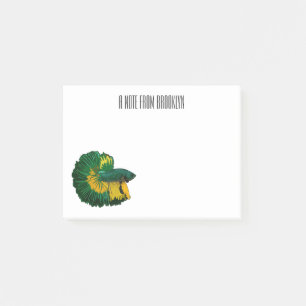 Post-it® Illustration de la caricature de poisson de combat
