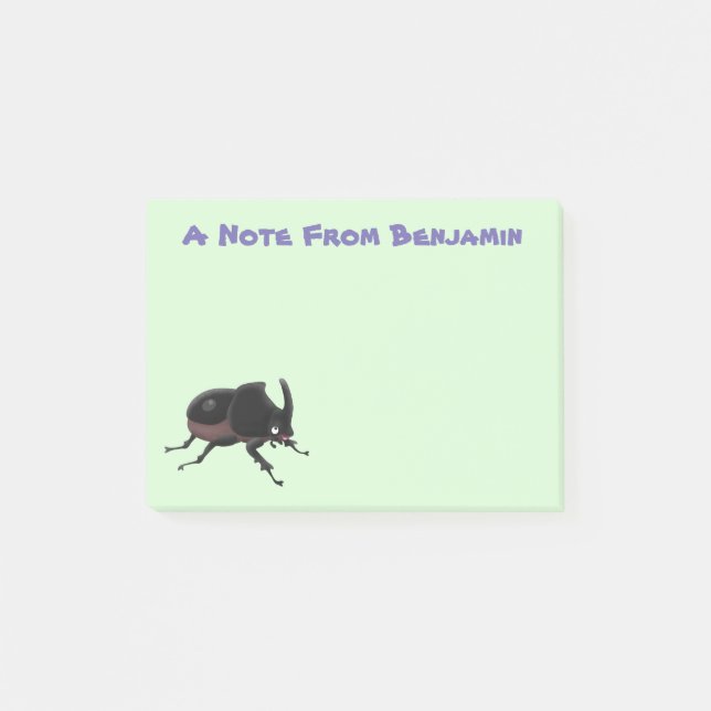 Post-it® Illustration de la caricature du dendroctone du rh (Devant)