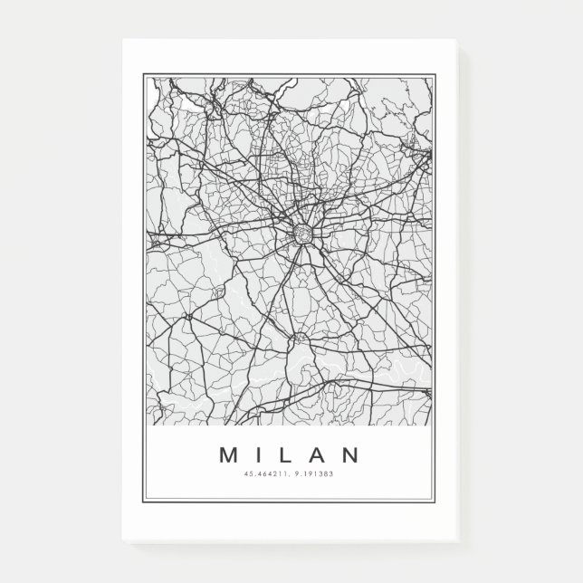 Post-it® Illustration de la carte de Milan (Devant)