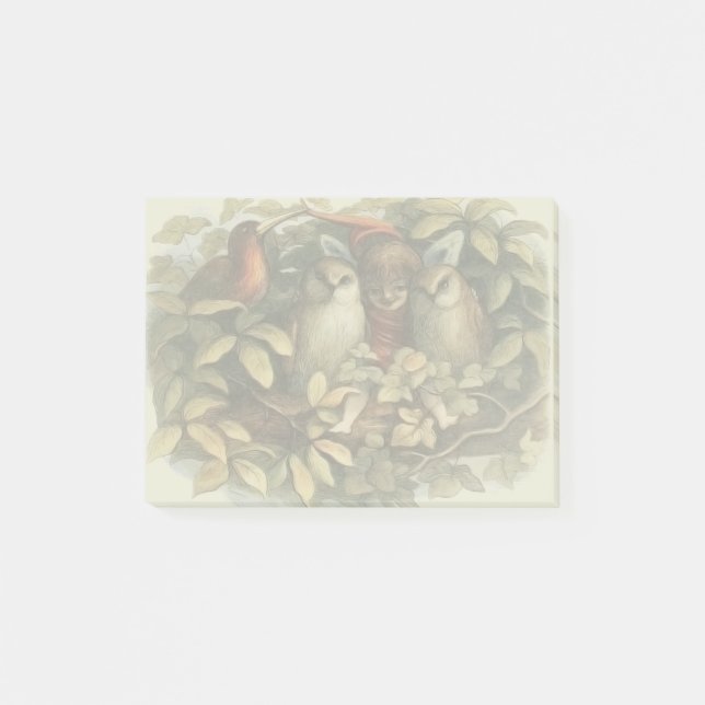 Post-it® Illustration de la nature des fées et des hiboux (Devant)