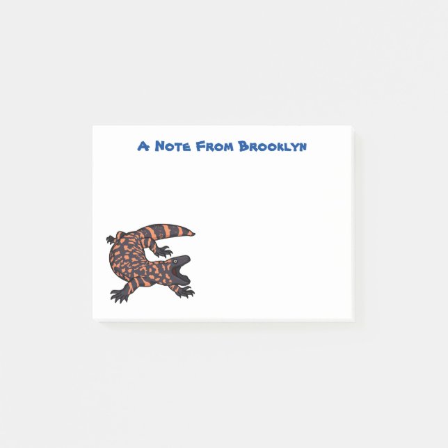Post-it® Illustration de lézard géant affamé (Devant)