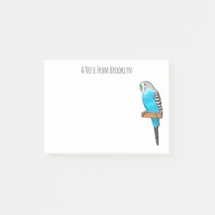 Post-it® Illustration de l'oiseau bleu budgerigar