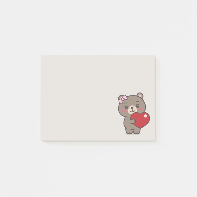 Post-it® Illustration de l'ours en peluche (Devant)