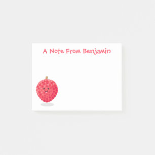 Post-it® Illustration de lychee rose mignonne en style cart