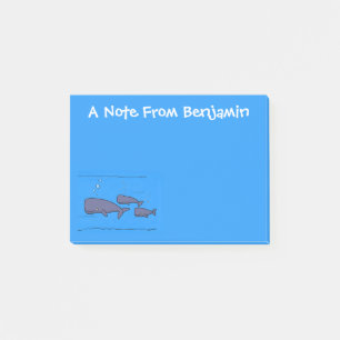 Post-it® Illustration de mignonne migratrice de baleines à