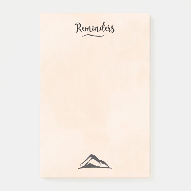 Post-it® Illustration de montagne en noir - Rappels (Devant)