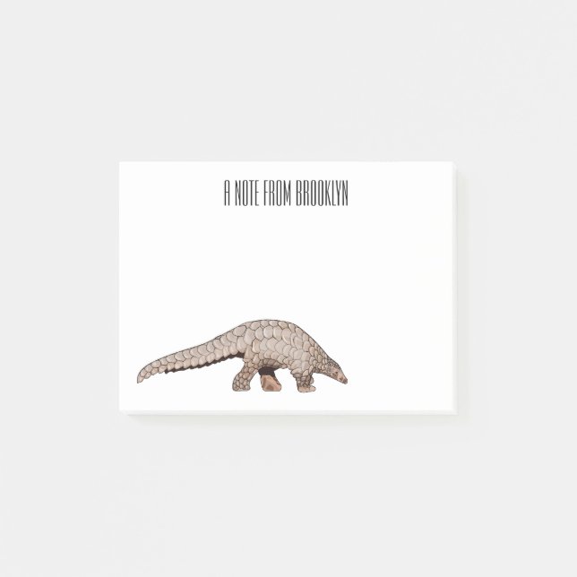 Post-it® Illustration de Pangolin (Devant)
