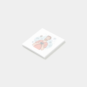 Post-it® Illustration de personnage de joueur de dessin ani