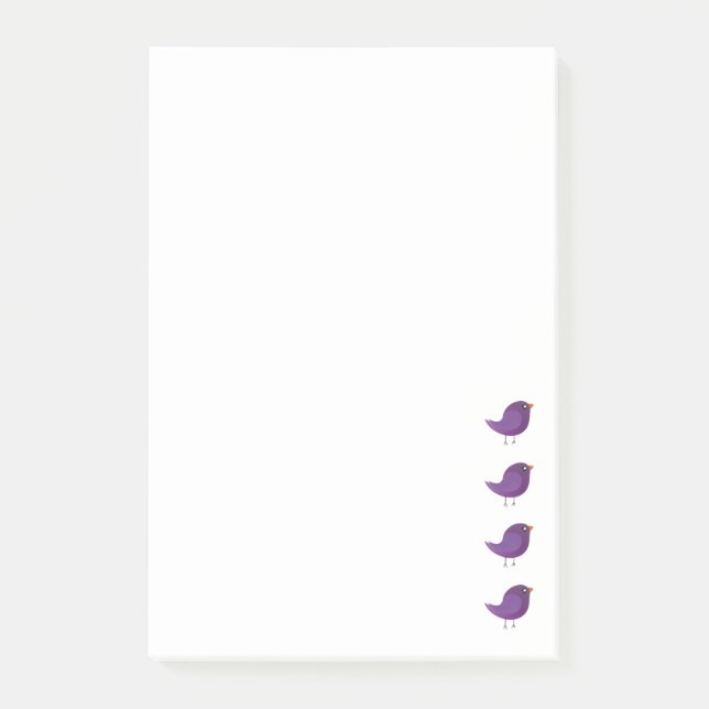 Post-it® Illustration de petit oiseau violet mignon (Devant)