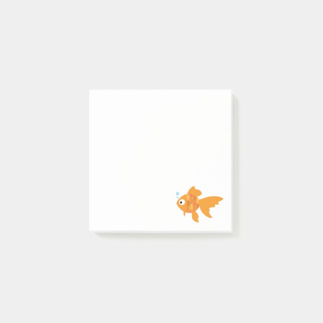 Post-it® Illustration de poisson d'or convivial (Devant)