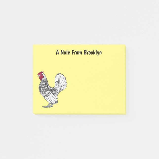 Post-it® Illustration de poulet Sebright (Devant)