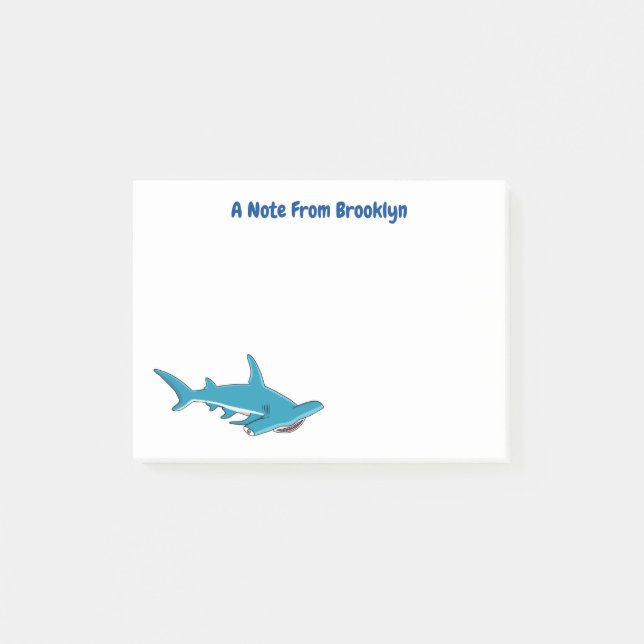 Post-it® Illustration de requin marteau (Devant)