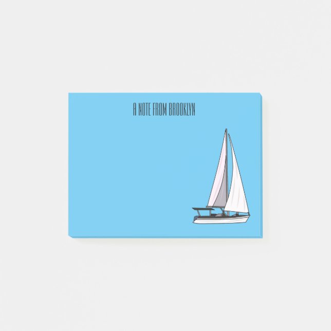 Post-it® Illustration de voilier (Devant)
