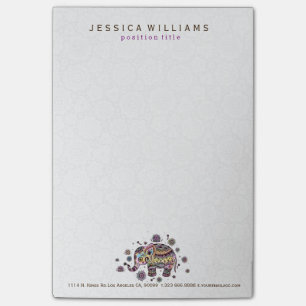 Post-it® Illustration d'éléphant de bébé floral joli et col