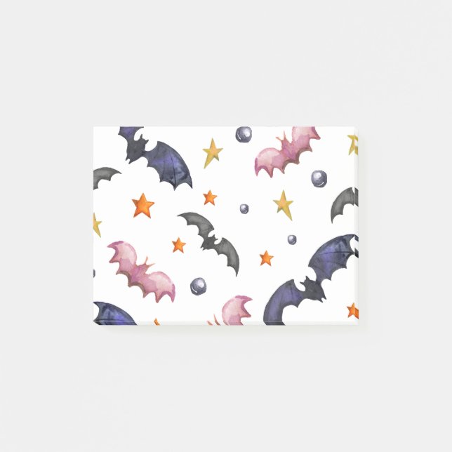 Post-it® Illustration d'Halloween avec chauve-souris et éto (Devant)