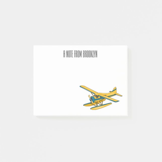 Post-it® Illustration d'hydravion (Devant)