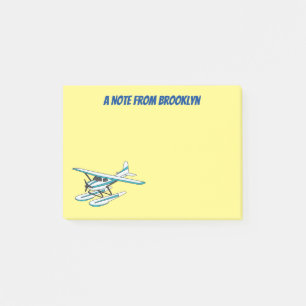 Post-it® Illustration d'hydravion bleu blanc