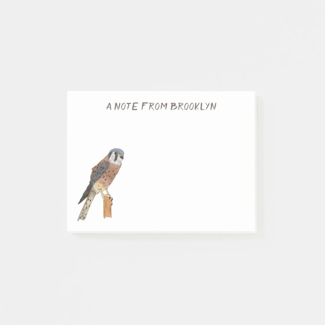 Post-it® Illustration d'oiseau américain Kestrel (Devant)