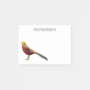 Post-it® Illustration d'oiseau de faisan doré