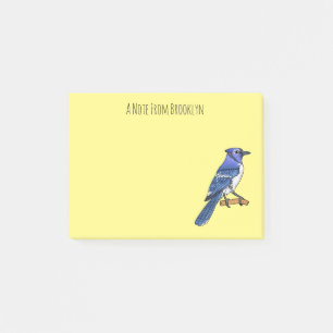 Post-it® Illustration d'oiseau de jay bleu