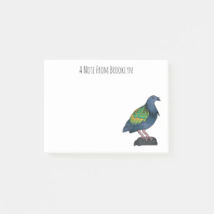 Post-it® Illustration d'oiseau de pigeon de Nicobar