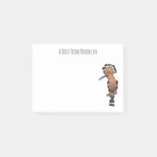 Post-it® Illustration d'oiseau huppé d'Eurasie