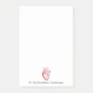 Post-it® Illustration du coeur rouge anatomique Médicale