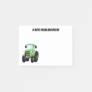Post-it® Illustration du joli joyeux tracteur agricole vert