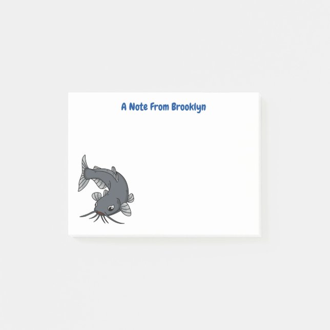 Post-it® Illustration du poisson-chat mignon (Devant)