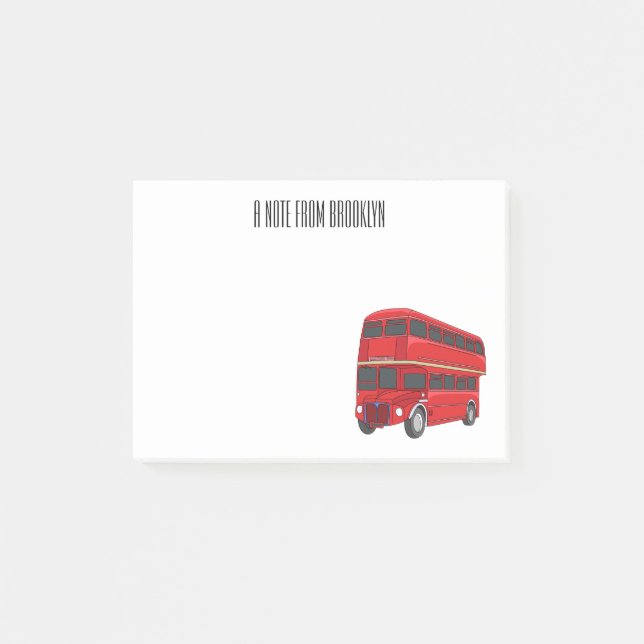 Post-it® Illustration d'un bus à deux étages (Devant)