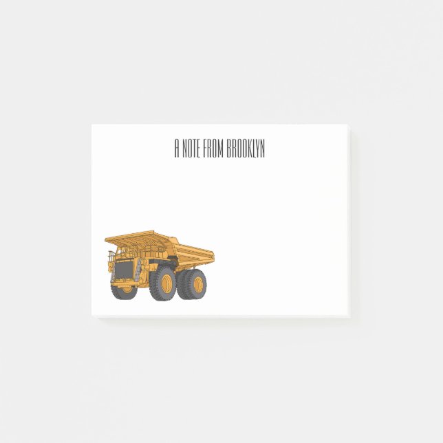 Post-it® Illustration d'un camion à grande échelle (Devant)