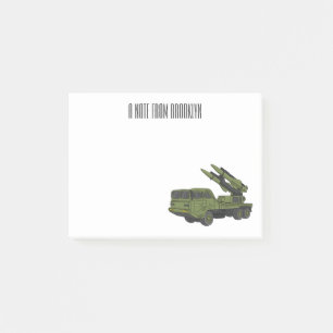 Post-it® Illustration d'un camion de missiles militaires