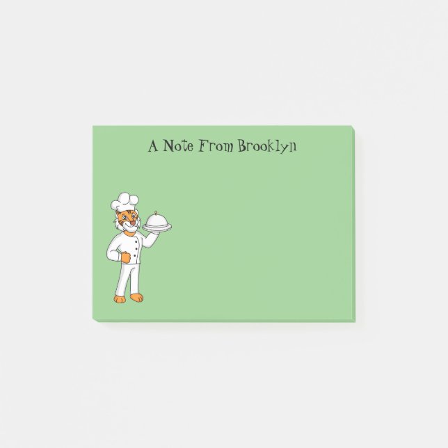 Post-it® Illustration d'un chef tigre drôle et mignon (Devant)