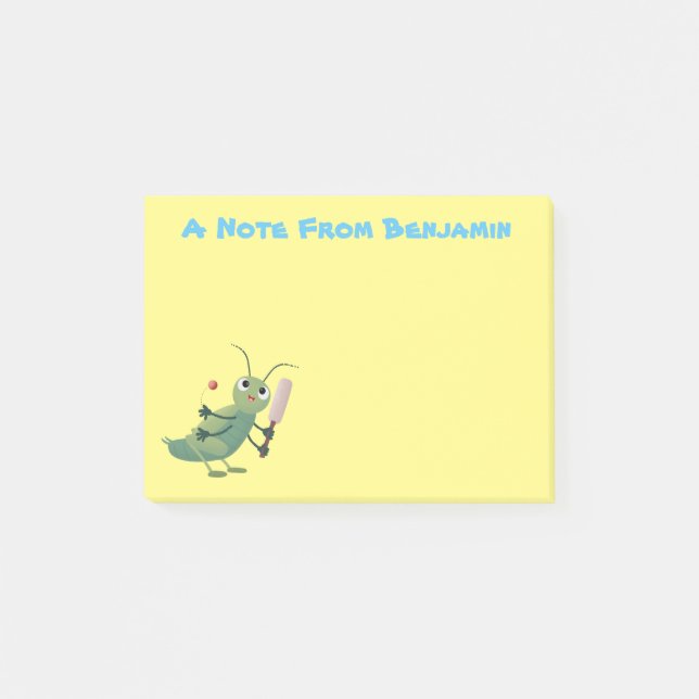 Post-it® Illustration d'un insecte du cricket vert mou (Devant)