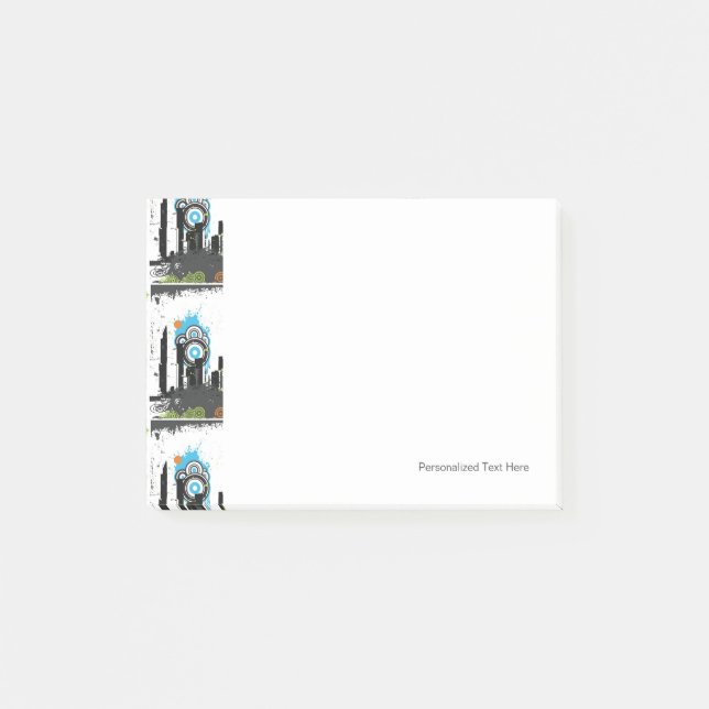 Post-it® Illustration d'un paysage urbain grincheux (Devant)