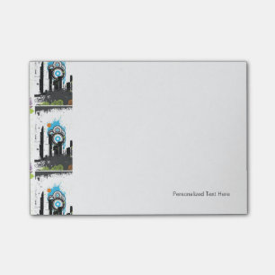 Post-it® Illustration d'un paysage urbain grincheux