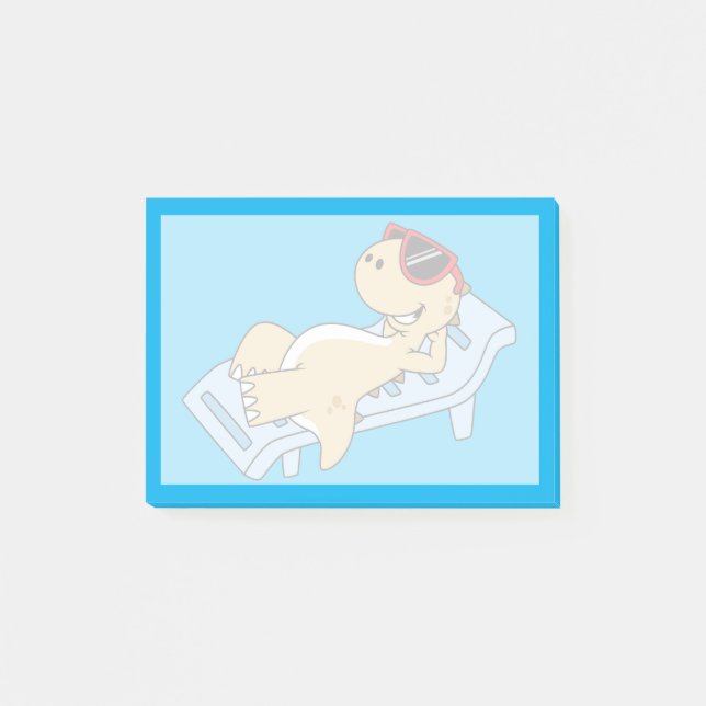 Post-it® Illustration D'Un Tyrannosaurus Rex Bain De Soleil (Devant)