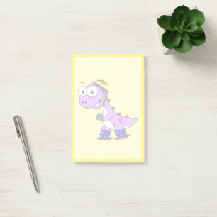 Post-it® Illustration D'Un Tyrannosaurus Rex De Patinage.