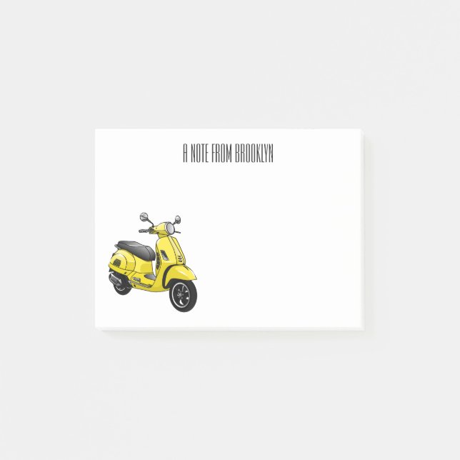 Post-it® Illustration d'une moto cyclable (Devant)