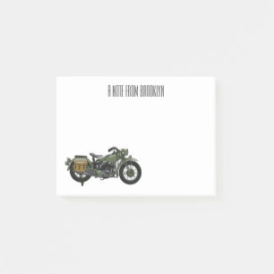Post-it® Illustration d'une moto de croiseur militaire