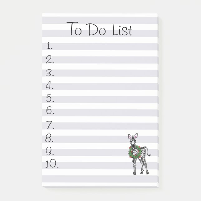 Post-it® Illustration festive de zèbre de vacances, Zèbre d (Devant)