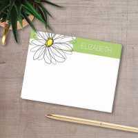 Illustration florale Daisy tendance - chaux et jau