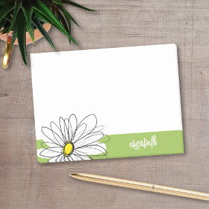 Post-it® Illustration florale Daisy tendance - chaux et jau