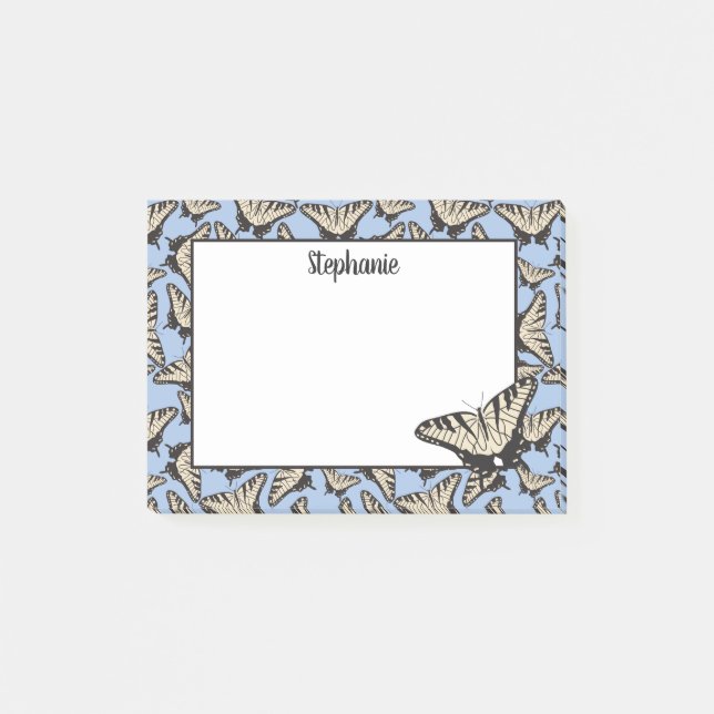 Post-it® Illustration jaune de papillon de machaon de tigre (Devant)