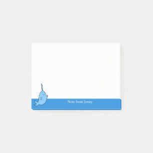Post-it® Illustration mignonne Cartoon Narwhal Océan Animal
