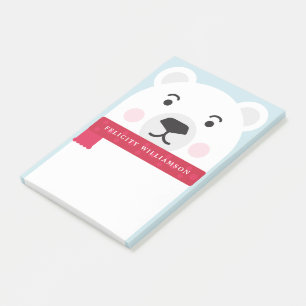 Post-it® Illustration mignonne de caractère d'ours blanc