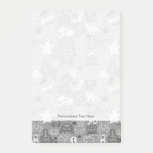 Post-it® illustration motif de doodles (Devant)