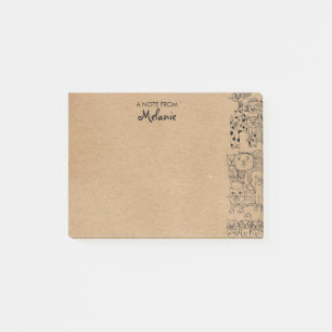 Post-it® Illustration personnalisée de chats russes Kraft